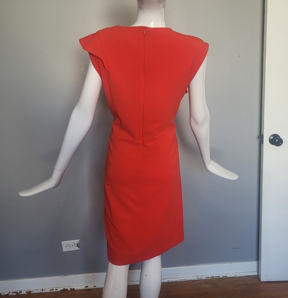 ECI Red Ruffle Dress, VGUC, Size 14 - Picture 3 of 6